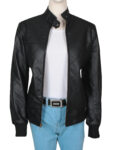 Stylish Black Girl Leather Jacket