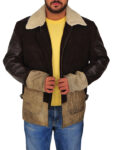Brown Suede Leather Jacket Men's