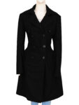 Jet Black Female Long Coat