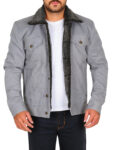 Grey Faux Fur Collar Jacket