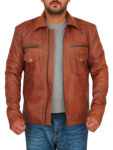 Vintage Brown Men Leather Jacket