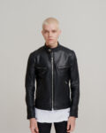 Men Dashing Pitch Black Leather Jacket - Mauve Tree