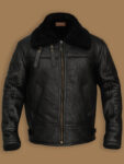 B3 Aviator Bomber Sheepskin Black Jacket