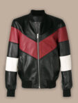 Men Chevron Stripe Bomber Jacket
