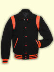 Black With Orange Varsity Jacket