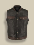 Men Two Tone Leather Vest