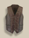 Men Vintage Leather Vest - Mauve Tree