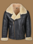 Men Black B3 Shearling Leather Jacket