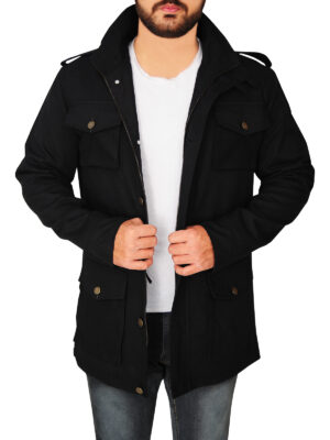 Men Black Barbour Jacket