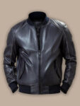 Men Black Bomber Jacket