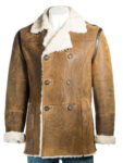 Brown Shearling Leather Men Coat