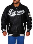Men Supreme Black Bomber Jacket