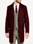 Men Maroon Wool Walker Coat