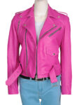 Fuschia Pink Girl Leather Jacket