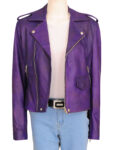 Purple Girl Leather Jacket