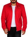 Ruby Red Men's Leather Jacket