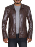 Brown Faux Leather Jacket