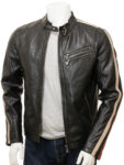 Men Retro Cafe Racer Jacket - Mauve Tree