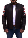 England Flag Biker Leather Jacket