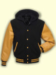 Black Gold Hoodie Varsity Jacket