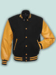 Black & Gold Varsity Jacket - Mauve Tree