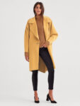 Women Camel Brown Wool Trench