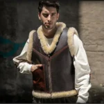 Men Classic B3 Shearling Leather Vest  - MauveTree