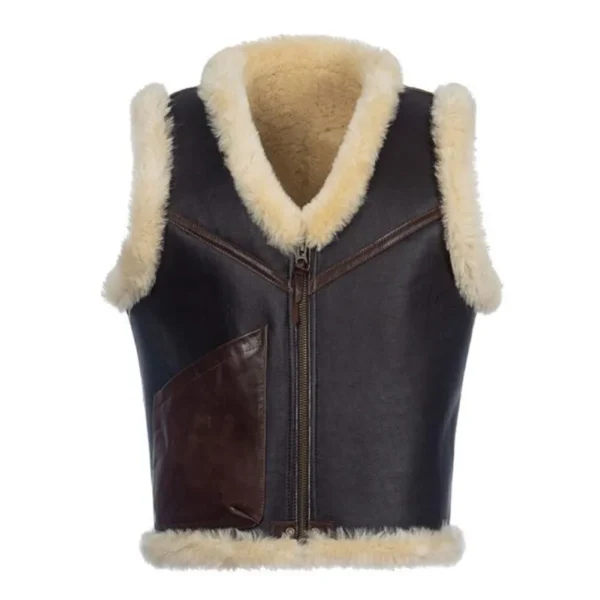 【THIRD MAGAZINE】BROWN SHEEP MOUTON VEST Denny-Dora-Men-s-Shearling-