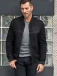 Men Baseball Leather Jacket Shearling - MauveTree