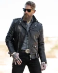 Vintage Moto Black Leather Jacket - MauveTree
