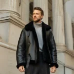 R.A.F Sheepskin Bomber Jacket in Black - MauveTree