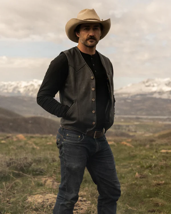 westerns america usa leather vest mauvetree