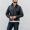 All Black Trucker Leather Jacket MauveTree